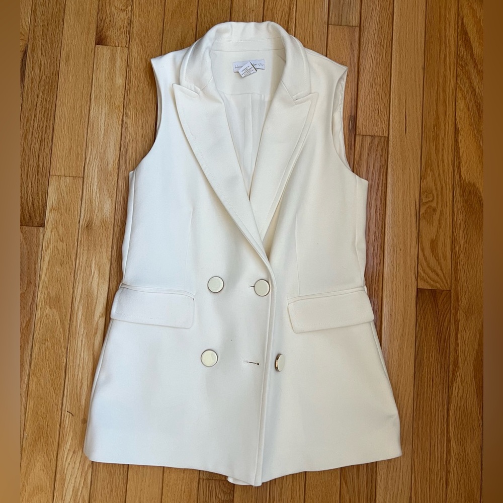 House of Harlow 1960 Double-Breasted White Vest